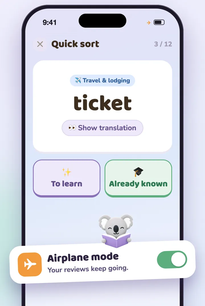 A quick sort of words, with airplane mode on