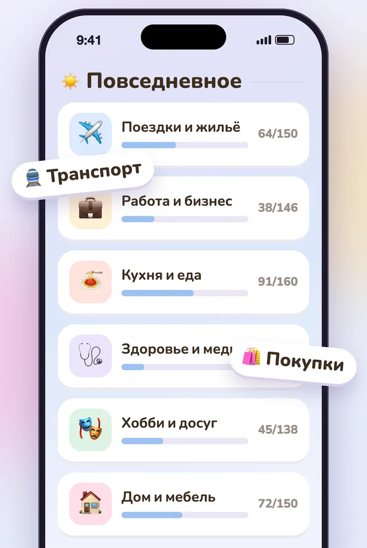 Повседневные темы в KoKo, у каждой своя шкала прогресса